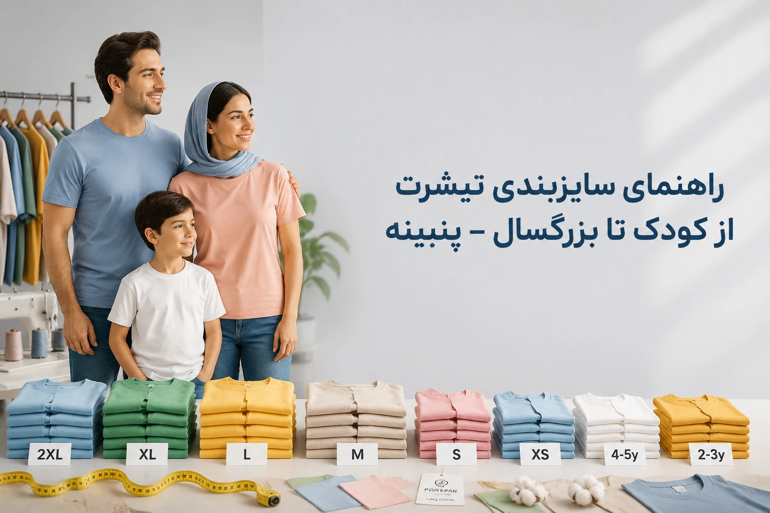 سایزبندی انواع تیشرت: از بچه گانه تا بزرگسال
